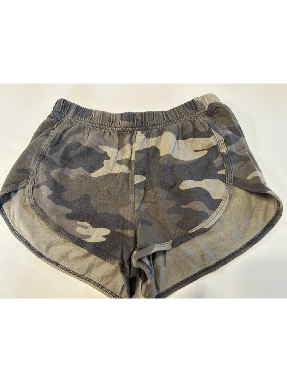 Aeropostale Classic Retro Shorts Camo Green Brown Cotton Elastic Waist S